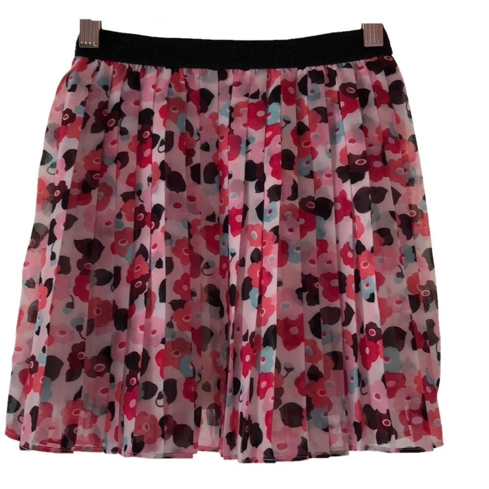 🌸Kate Spade flower pink&black skirt size 8 NWT